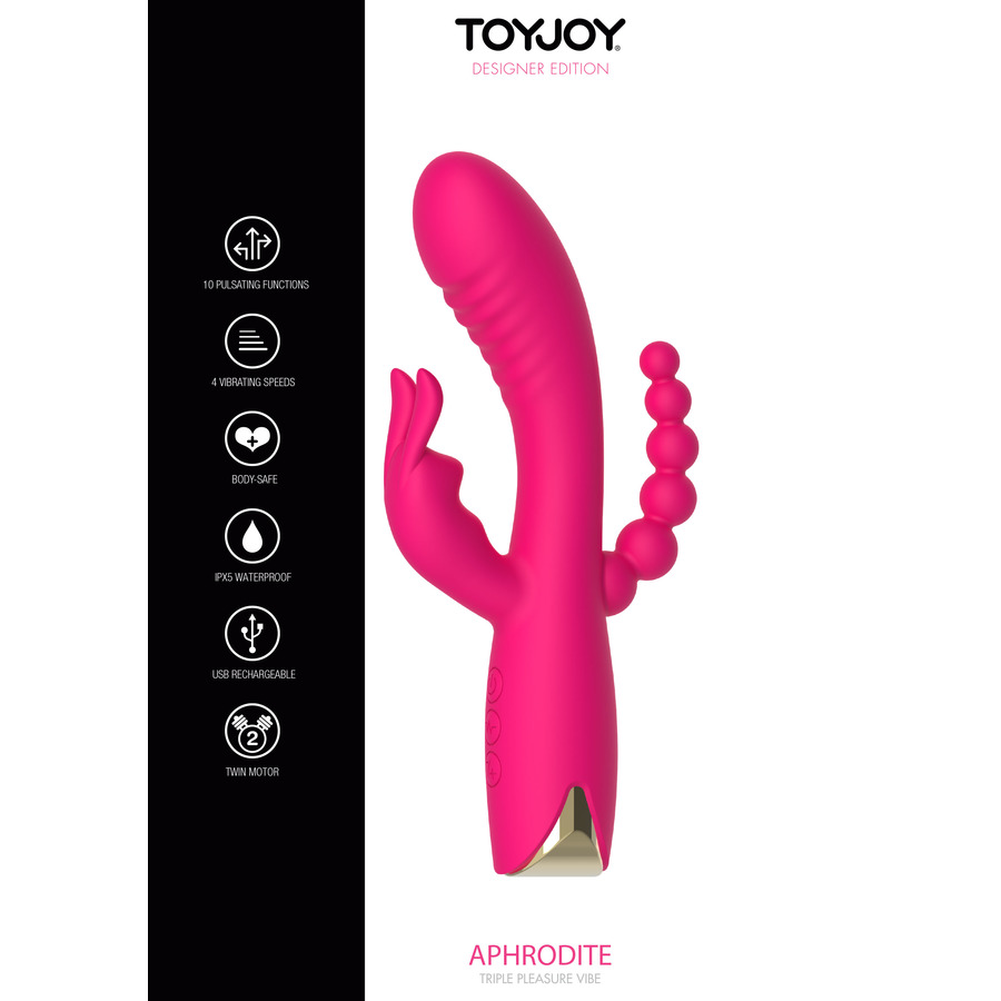 ToyJoy - Aphrodite Triple Vibrator met Anale G-Spot en Clitoris Stimulatie Vrouwen Speeltjes