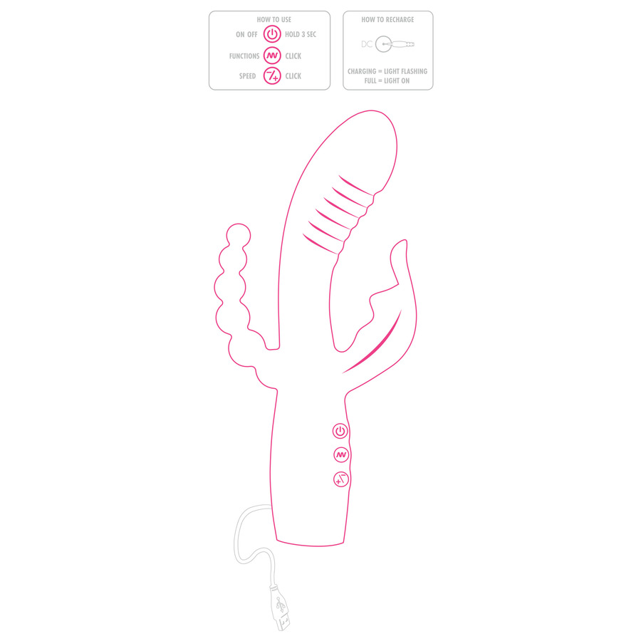 ToyJoy - Aphrodite Triple Vibrator met Anale G-Spot en Clitoris Stimulatie Vrouwen Speeltjes