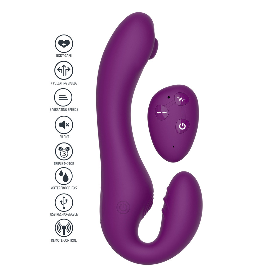 Xocoon - Strapless Strap-On Pulse Vibe met Remote Vrouwen Speeltjes