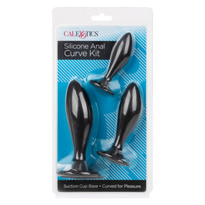 CalExotics - Silicone Anal Curve Kit Plugs With Suction Cup Anal Toys