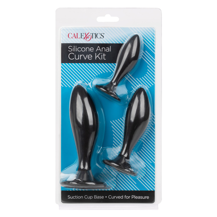 CalExotics - Siliconen Anal Curve Kit Anale Plugs Met Zuignap Anale Speeltjes