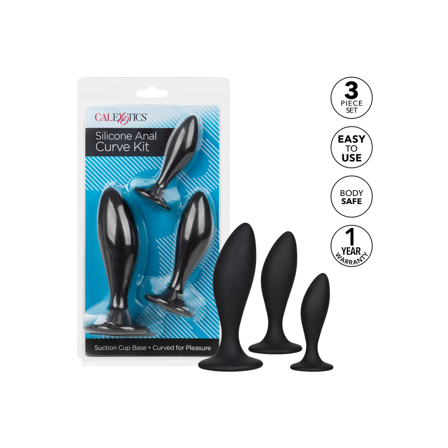 CalExotics - Siliconen Anal Curve Kit Anale Plugs Met Zuignap Anale Speeltjes