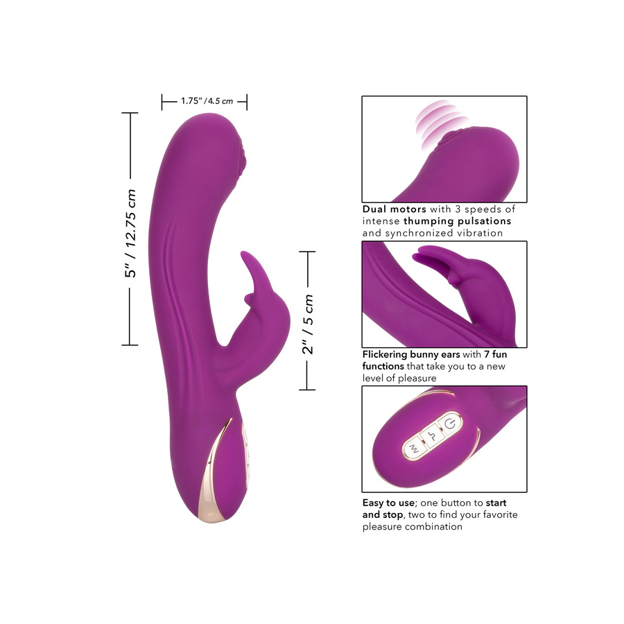 CalExotics - Siliconen Thumping Rabbit Vibrator Waterproof Vrouwen Speeltjes