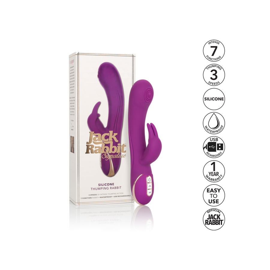 CalExotics - Siliconen Thumping Rabbit Vibrator Waterproof Vrouwen Speeltjes