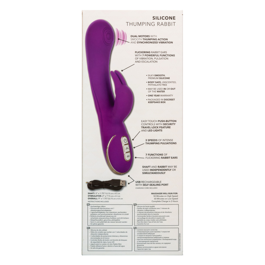 CalExotics - Siliconen Thumping Rabbit Vibrator Waterproof Vrouwen Speeltjes