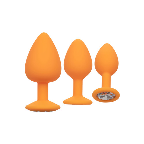 CalExotics - Cheeky Gems Diamant Buttplug Set 3 Maten Oranje