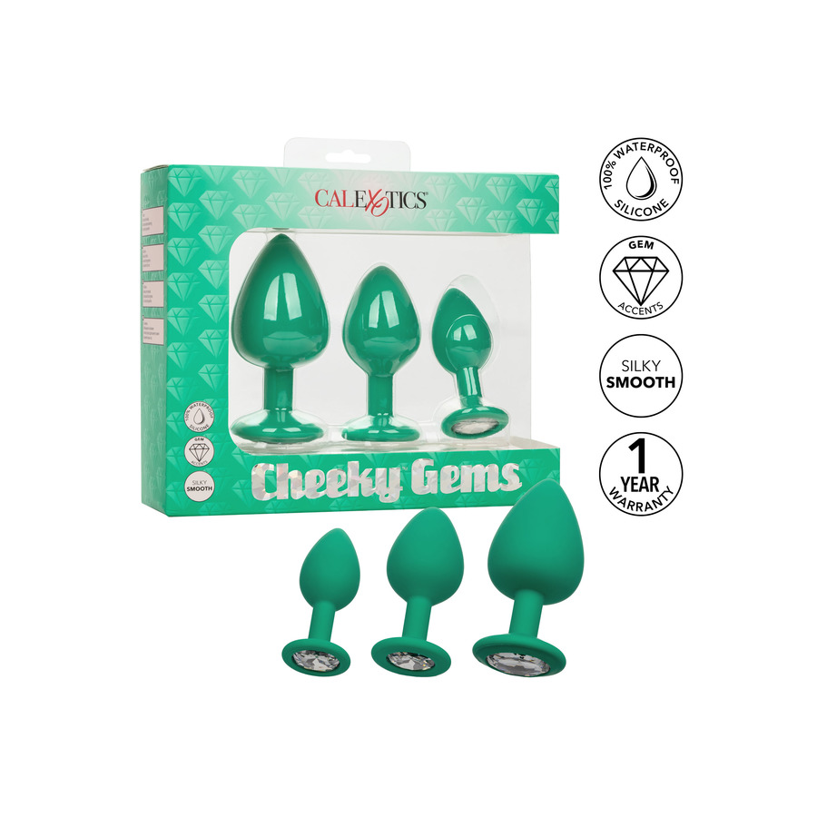 CalExotics - Cheeky Gems Diamond Base Butt Plug Set 3 Sizes Anal Toys