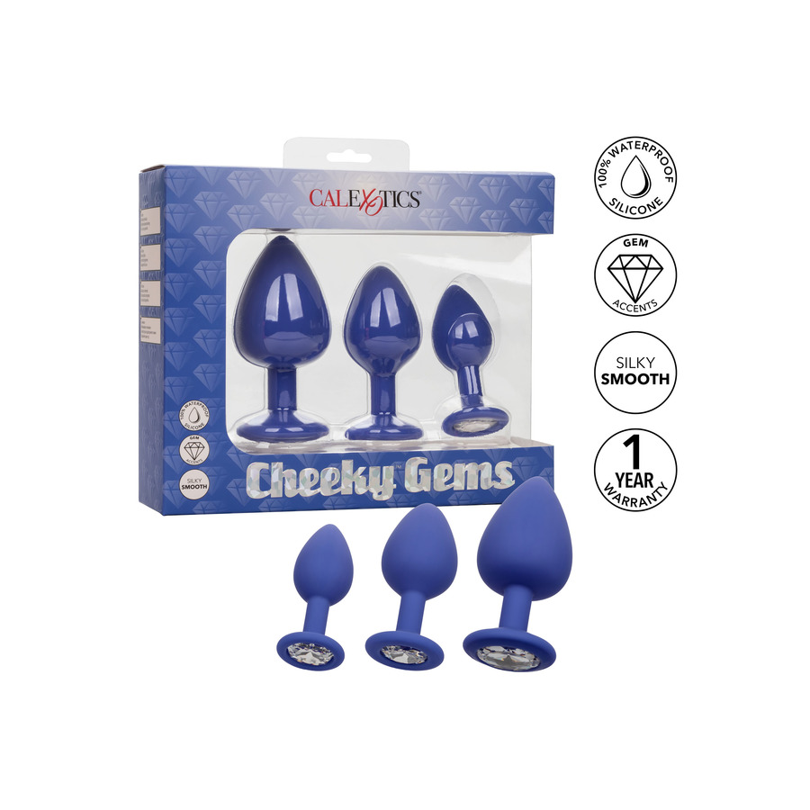 CalExotics - Cheeky Gems Diamond Base Butt Plug Set 3 Sizes Anal Toys