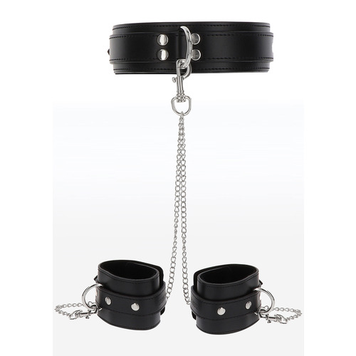 Taboom - Vegan Leer Halsband Met Ketting En Handboeien Taboom - Vegan Leer Halsband Met Ketting En Handboeien