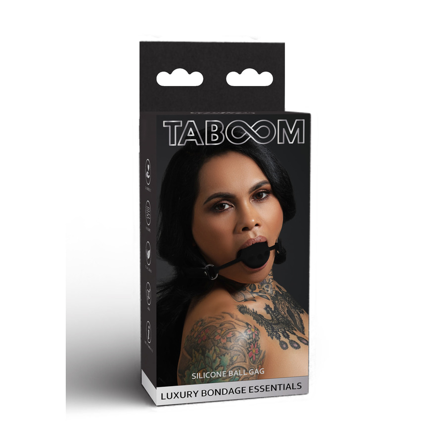 Taboom - Vegan Leder Siliconen Ball Gag SM