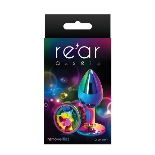 NS Novelties - Rear Assets Multicolor Aluminium Buttplug Small afbeelding 2