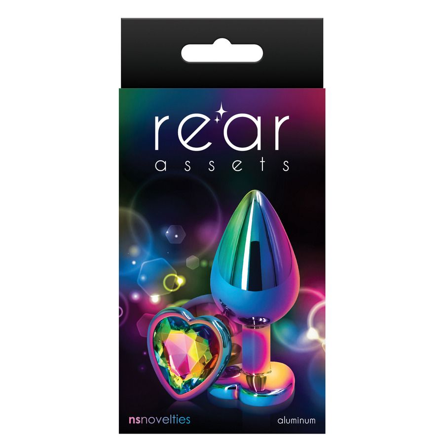 NS Novelties - Rear Assets Multicolor Aluminum Heart Butt Plug M Anale Speeltjes