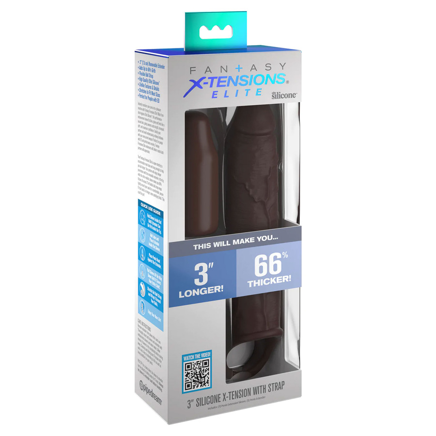 Pipedream - Brown Extension Sleeve with Strap 7 inch Male Sextoys