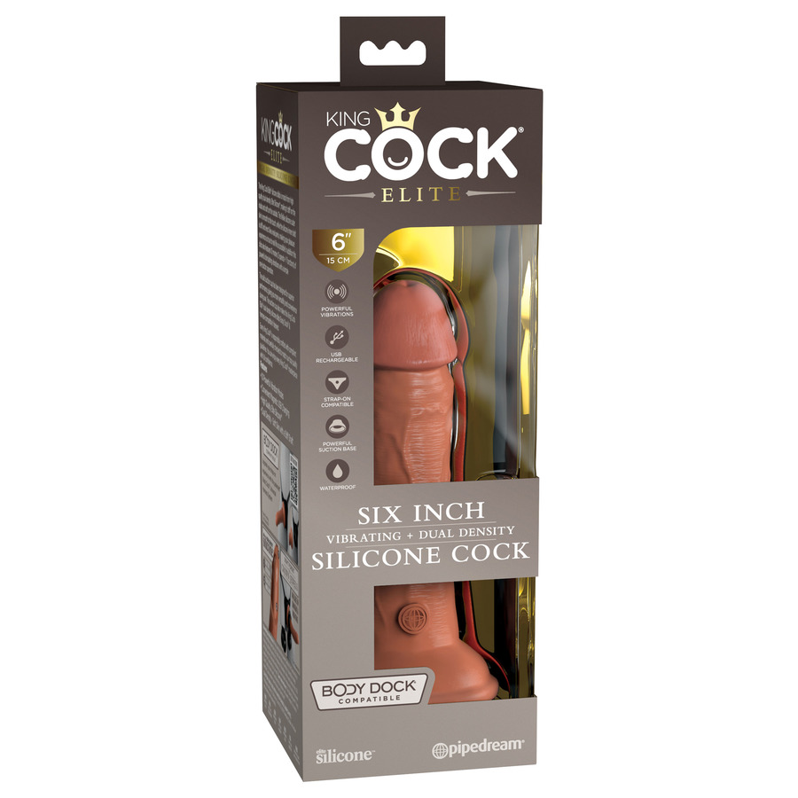 Pipedream - King Cock Elite 6 Inch 2Density Siliconen Vibrerende Dildo Vrouwen Speeltjes