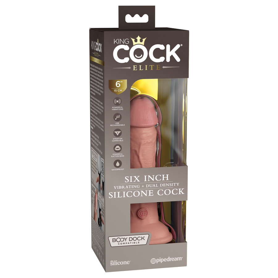 Pipedream - King Cock Elite 6 Inch 2Density Siliconen Vibrerende Dildo Vrouwen Speeltjes