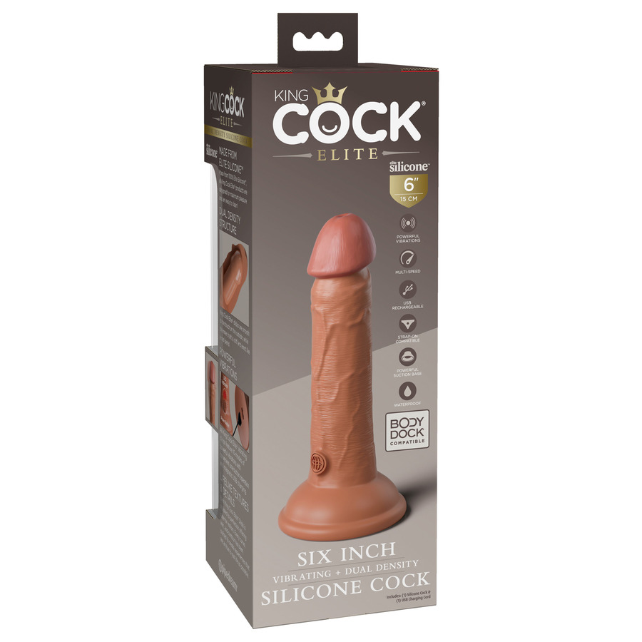 Pipedream - King Cock Elite 6 Inch 2Density Siliconen Vibrerende Dildo Vrouwen Speeltjes