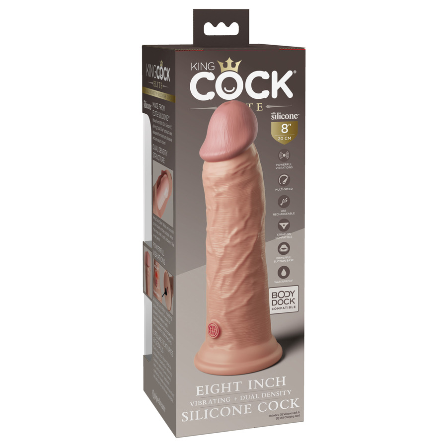 Pipedream - King Cock Elite 8 Inch 2Density Siliconen Vibrerende Dildo Vrouwen Speeltjes