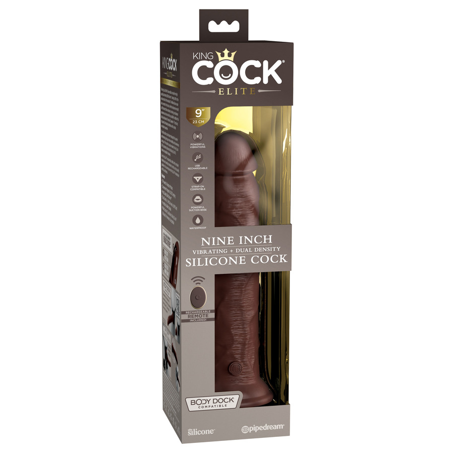 Pipedream - King Cock Elite 9 Inch 2Density Siliconen Vibrerende Dildo Vrouwen Speeltjes