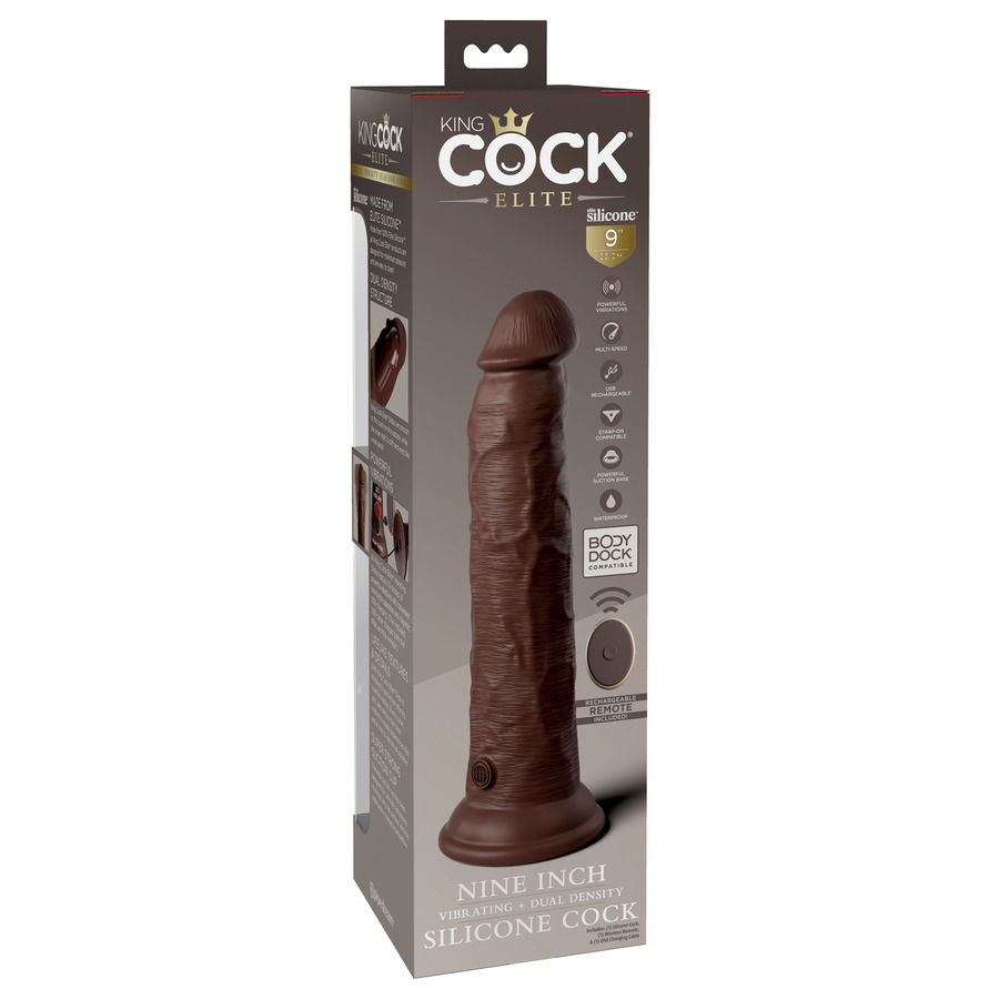 Pipedream - King Cock Elite 9 Inch 2Density Siliconen Vibrerende Dildo Vrouwen Speeltjes