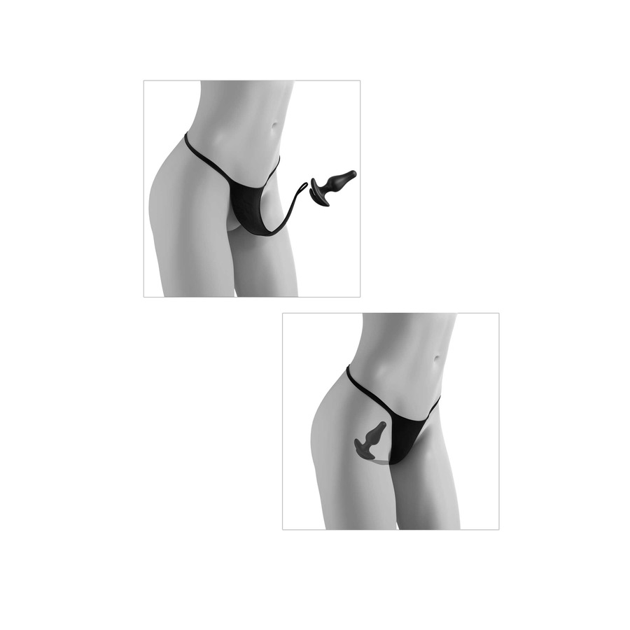 Pipedream - Hookup Panties Bowtie Bikini String met vibrerende buttplug  Anale Speeltjes