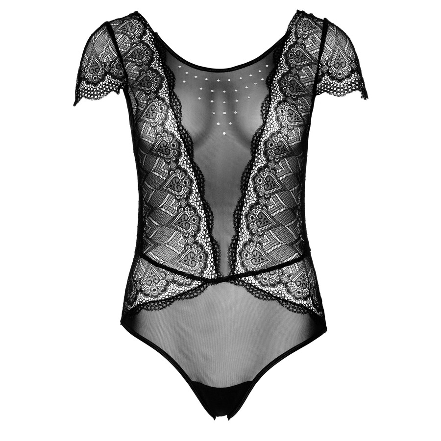 Daring Intimates - Floral Lace and Mesh Teddy Lingerie