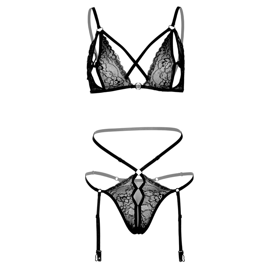 Daring Intimates - 2PC Peek-a-Boo Beha en Slipje Lingerie