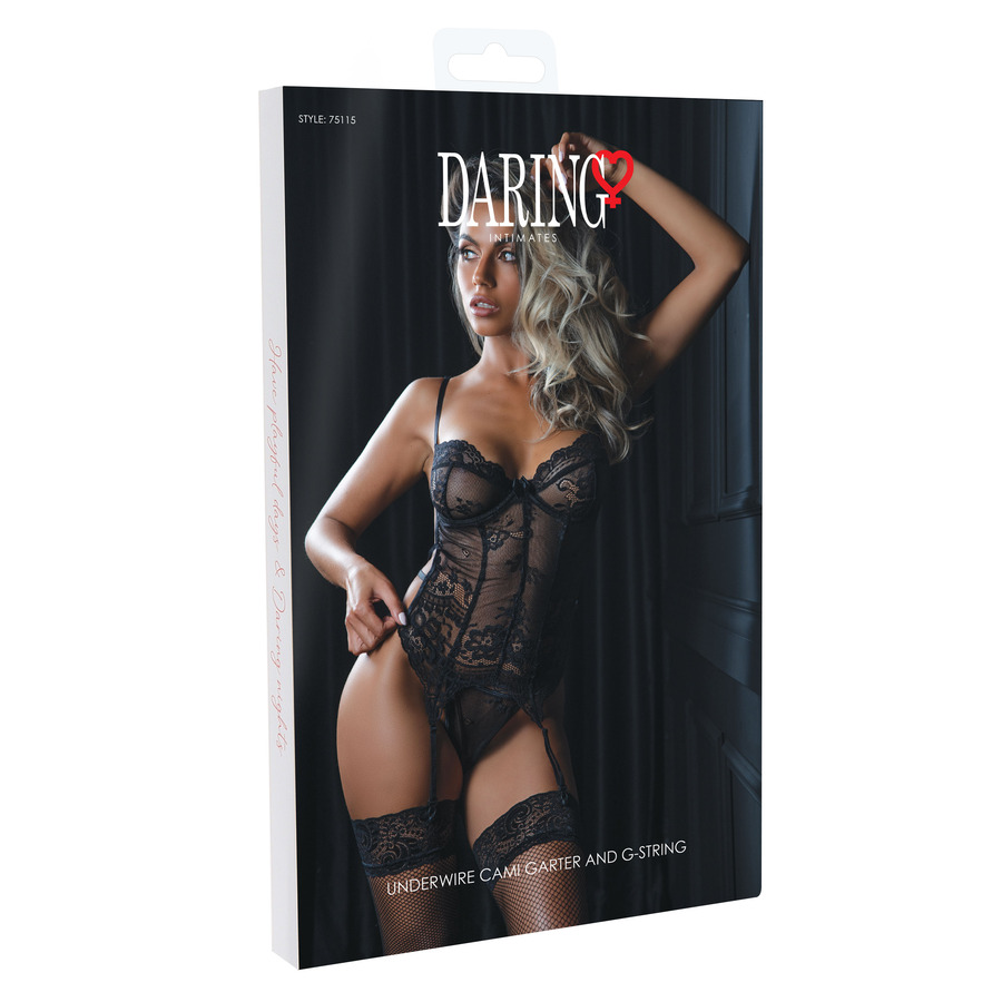 Daring Intimates - Underwire Cami Garter and String Lingerie