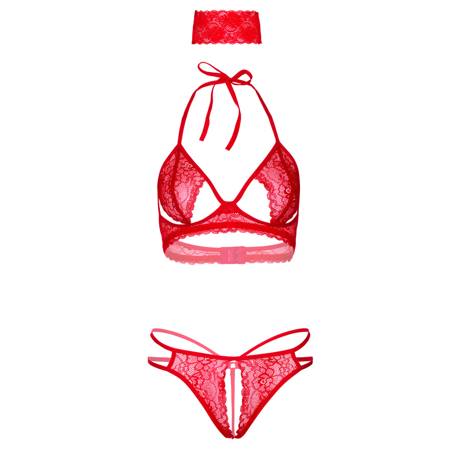 Daring Intimates - 3-delige set met Beha String en Blinddoek Lingerie