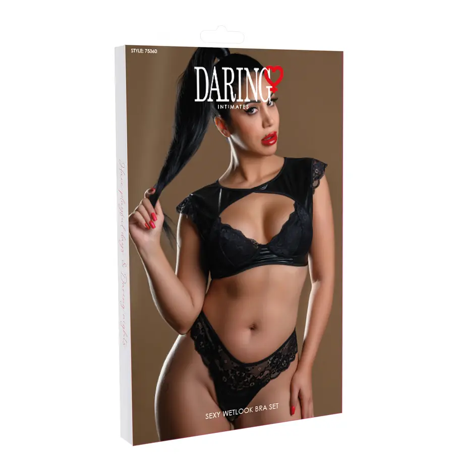 Daring Intimates - Naughty Whispers Wetlook 2-Piece Bra Set Lingerie