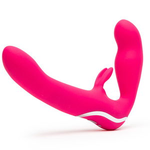 Happy Rabbit - Strapless Strap-On Rabbit Vibe Pink Toys for Her