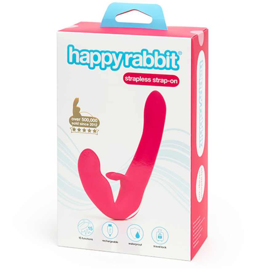 Happy Rabbit - Strapless Strap-On Rabbit Vibe Pink Toys for Her