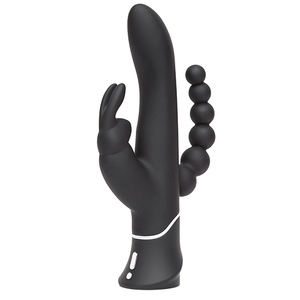 Happy Rabbit - Triple Curve Rabbit Vibrator Zwart Vrouwen Speeltjes