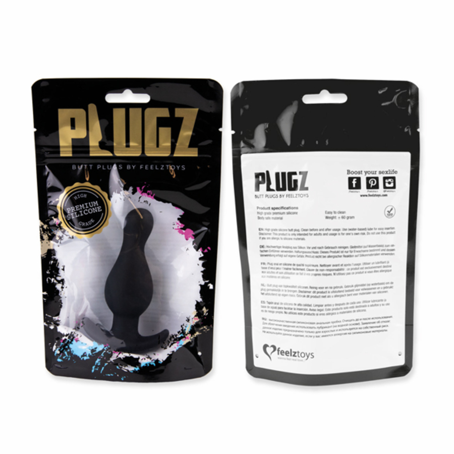 FeelzToys - Plugz Butt Plug Zwart Nr. 2 Anale Speeltjes