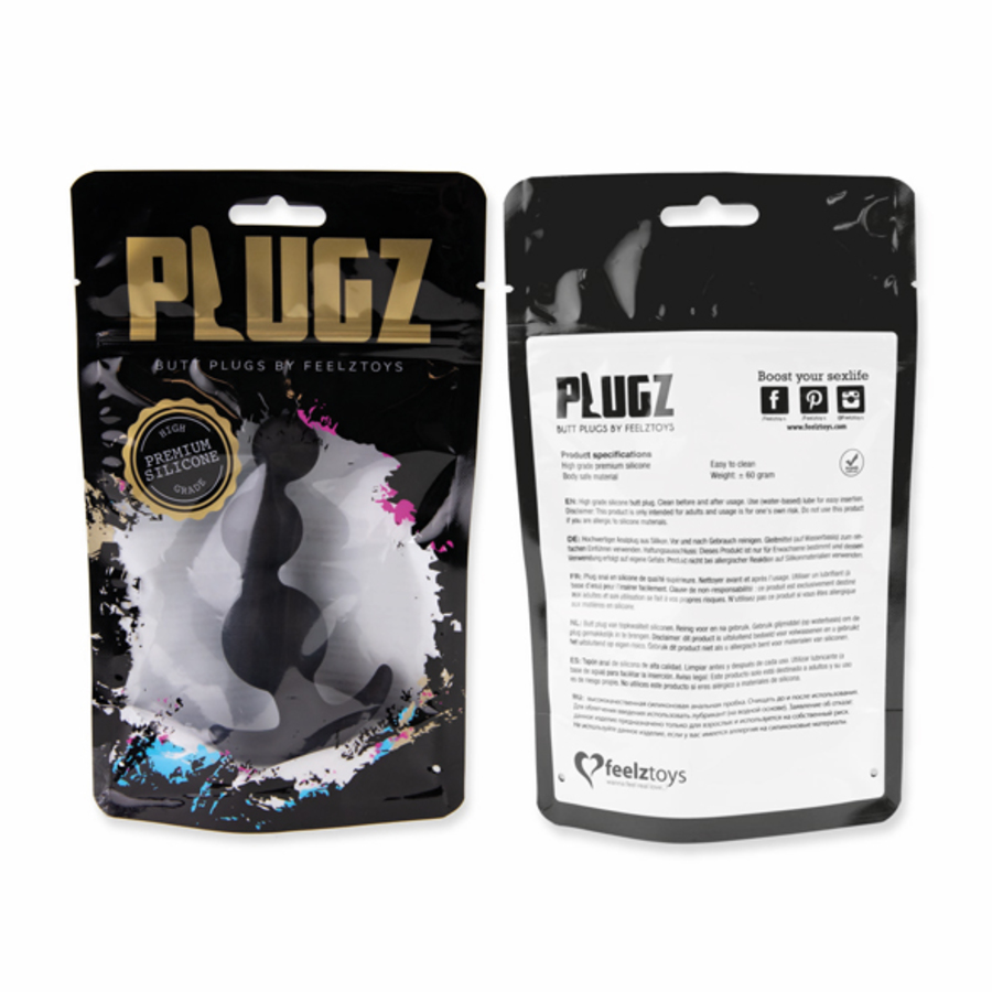 FeelzToys - Plugz Butt Plug Zwart Nr. 4 Anale Speeltjes