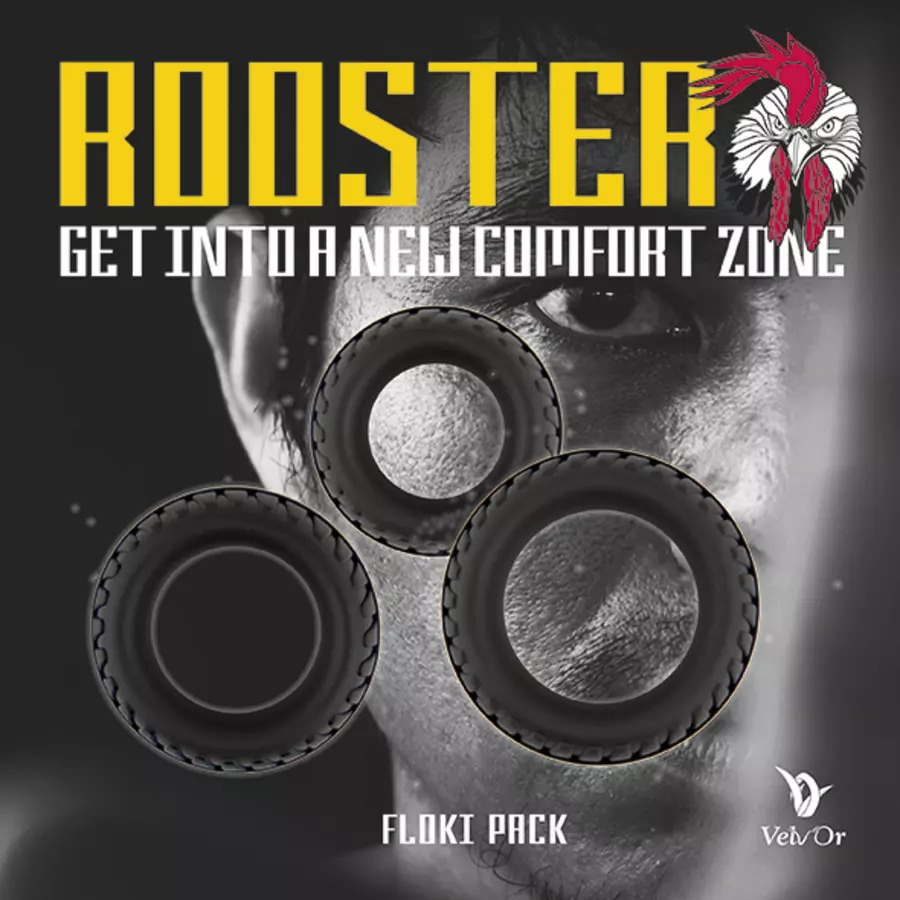 Velv'Or - Rooster Floki Pack Set of Sturdy Looking Cock Ringen Mannen Speeltjes