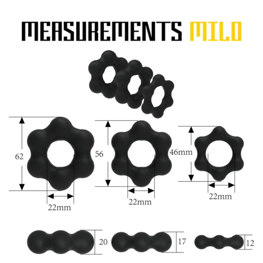 Velv'Or - Rooster Milo Pack Set of Robust Cock Rings Male Sextoys