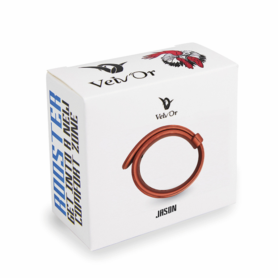 VelvOr - Velv'Or - Rooster Jason Size Adjustable Firm Strap Design Cock Ring Red  Male Sextoys