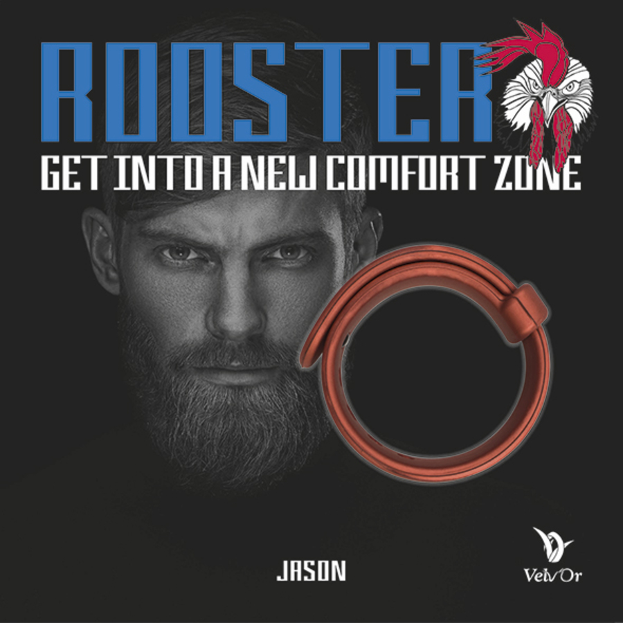 VelvOr - Velv'Or - Rooster Jason Size Adjustable Firm Strap Design Cock Ring Red  Male Sextoys