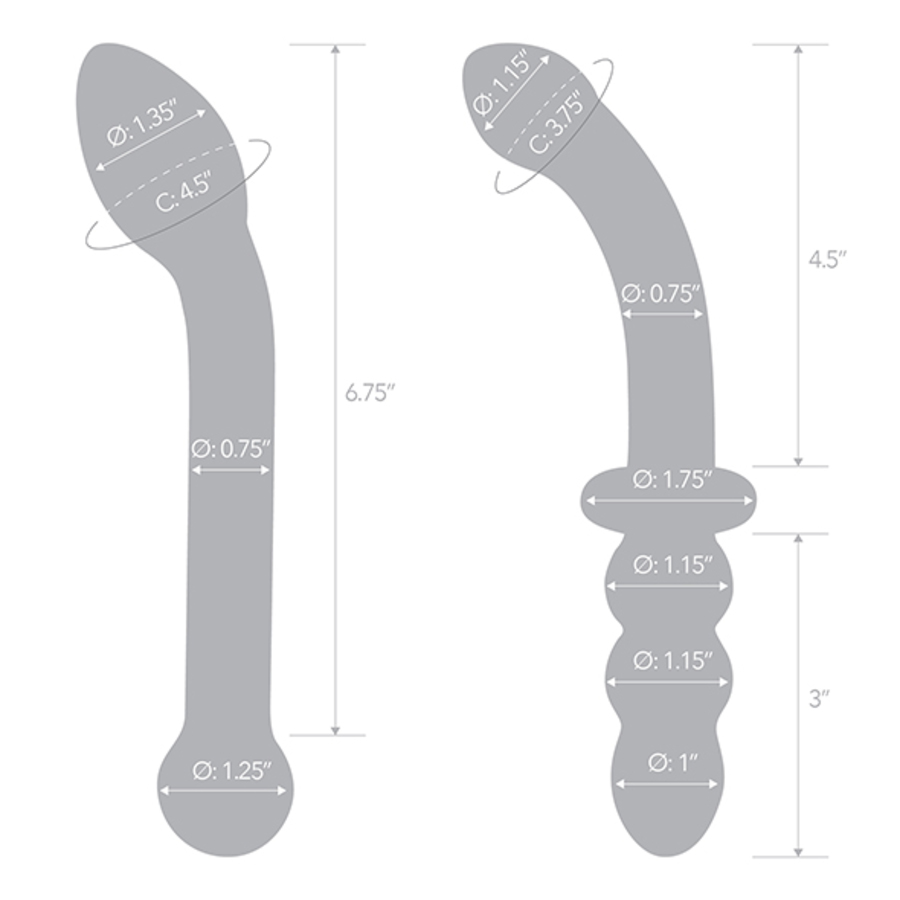 Glas - G-Spot Pleasure Glazen Dildo Set Vrouwen Speeltjes