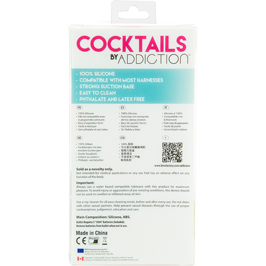 Addiction - Cocktails Siliconen Zuignap Dildo 14 cm met PowerBullet Vrouwen Speeltjes