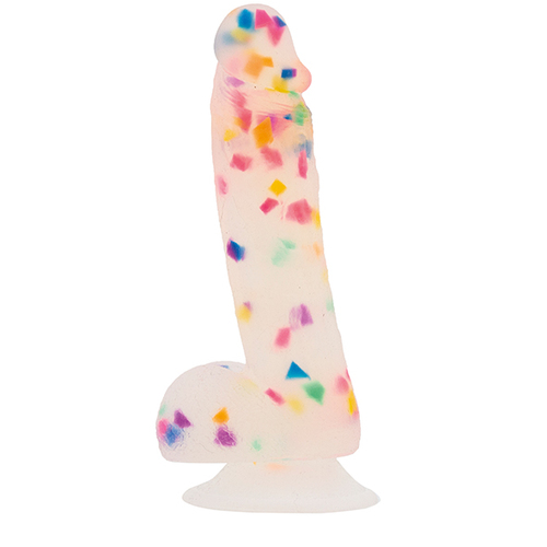 Addiction - Party Marty Confetti Dildo met Zuignap + PowerBullet 19 cm afbeelding