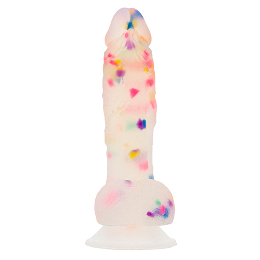 Addiction - Party Marty Confetti Dildo met Zuignap + PowerBullet 19 cm Vrouwen Speeltjes