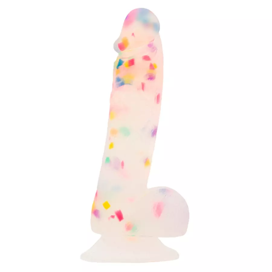 Addiction - Party Marty Confetti Dildo met Zuignap + PowerBullet 19 cm Vrouwen Speeltjes