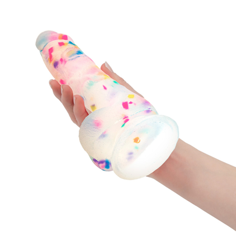 Addiction - Party Marty Confetti Dildo met Zuignap + PowerBullet 19 cm Vrouwen Speeltjes