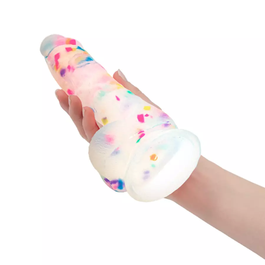 Addiction - Party Marty Confetti Dildo met Zuignap + PowerBullet 19 cm Vrouwen Speeltjes