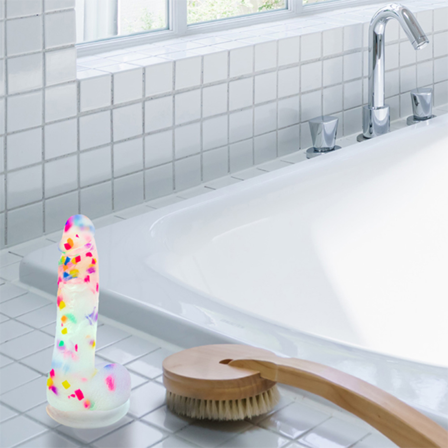 Addiction - Party Marty Confetti Dildo met Zuignap + PowerBullet 19 cm Vrouwen Speeltjes