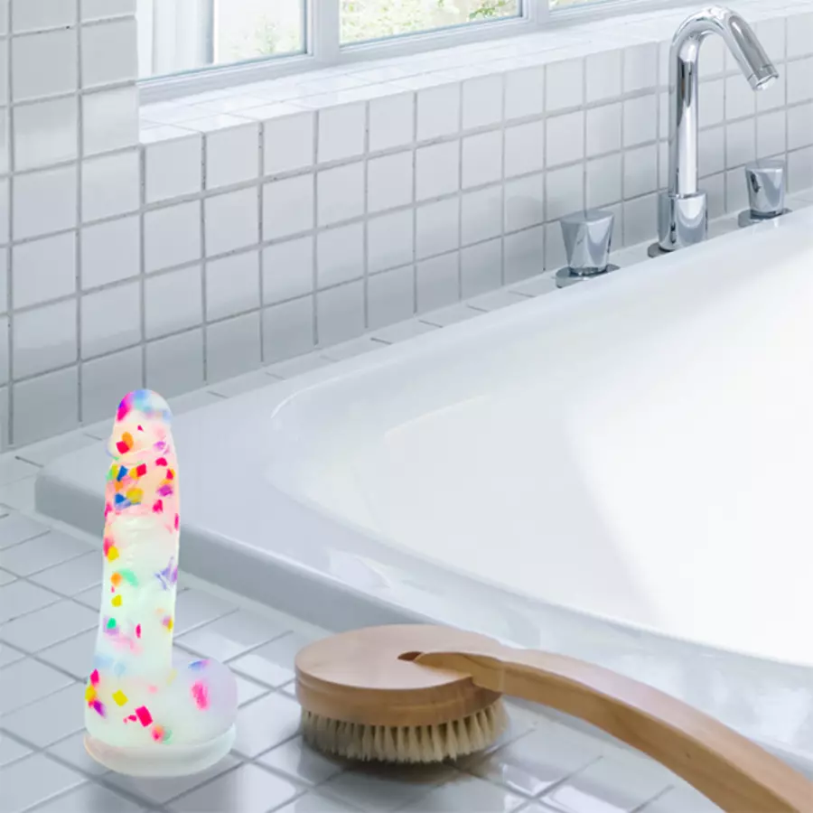 Addiction - Party Marty Confetti Dildo met Zuignap + PowerBullet 19 cm Vrouwen Speeltjes