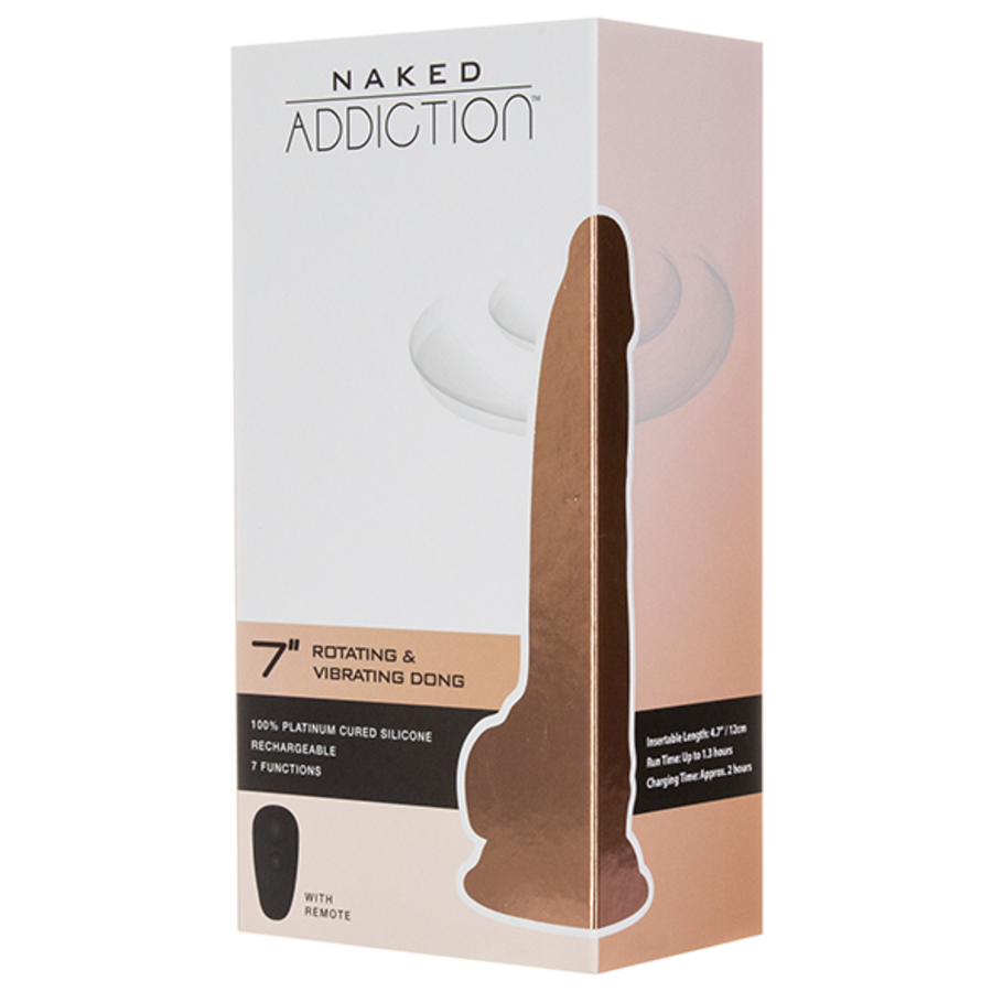 Naked Addiction - Rotating & Vibrating Dong with Remote 19 cm Vanilla Toys for Her