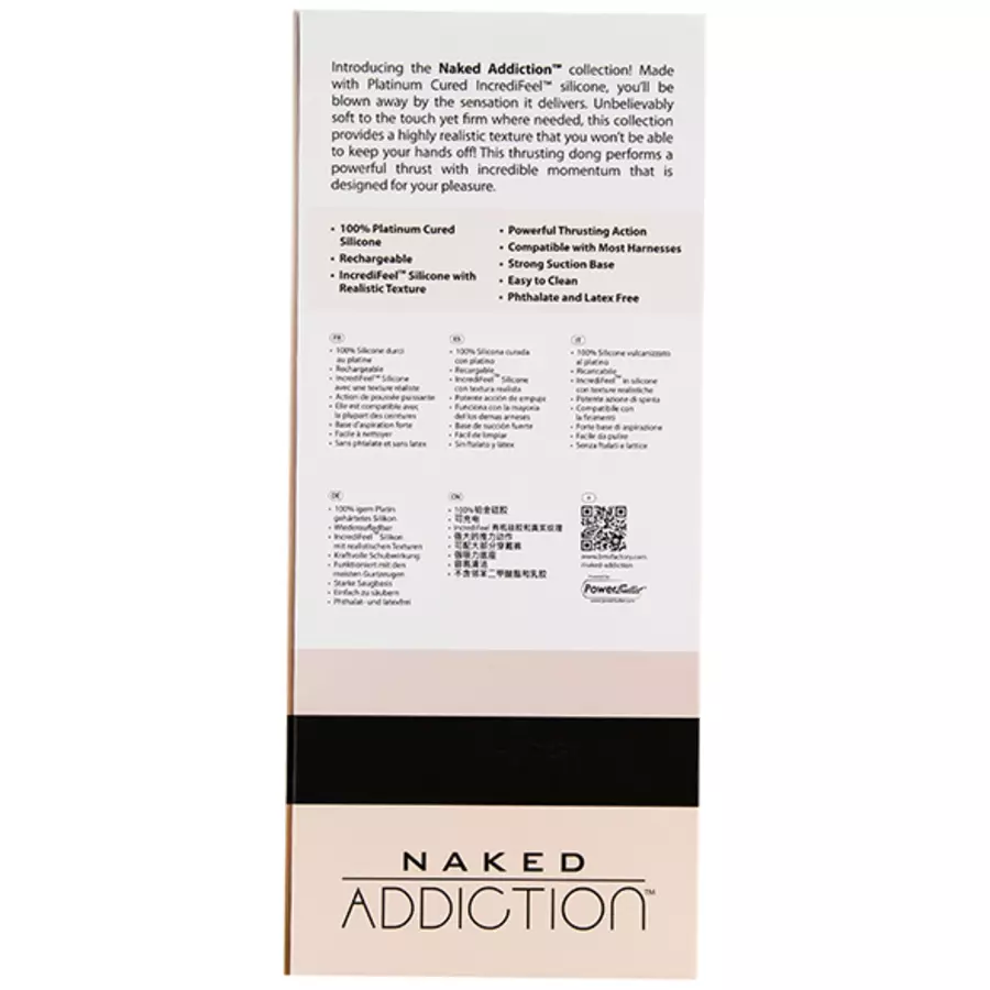 Naked Addiction - Stotende Dildo met Afstandsbediening, 23 cm Vanille Vrouwen Speeltjes