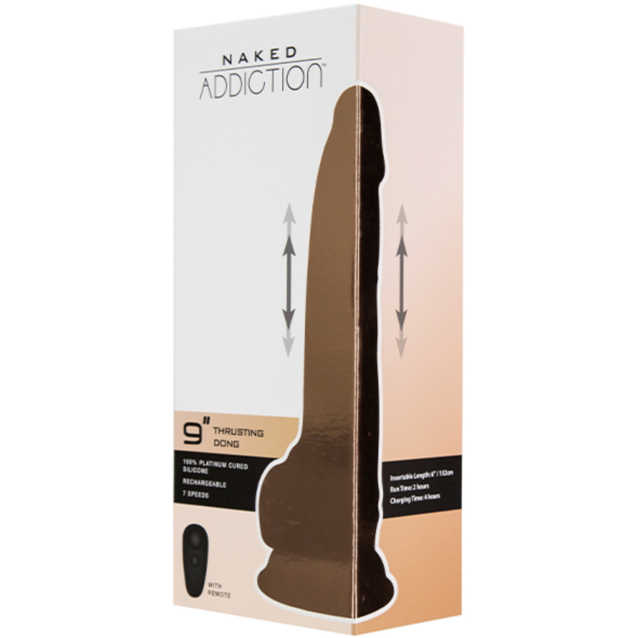 Naked Addiction - Stotende Dildo met Afstandsbediening, 23 cm Vanille Vrouwen Speeltjes